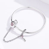 Pulsera de Charms con Cierre de Corazón y Traba de Seguridad - Plata 925
