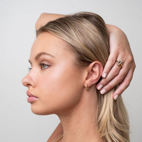 Pendientes de Aro Cuadrados Chapados en Oro de 18K