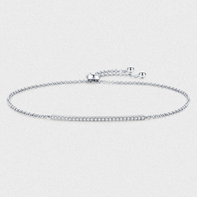 Pulsera de Circonita Cúbica Ajustable de Plata