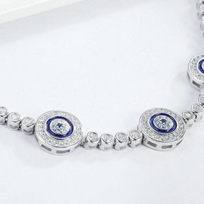 Pulsera de Ojos Turcos Azules de Cristal Circonita