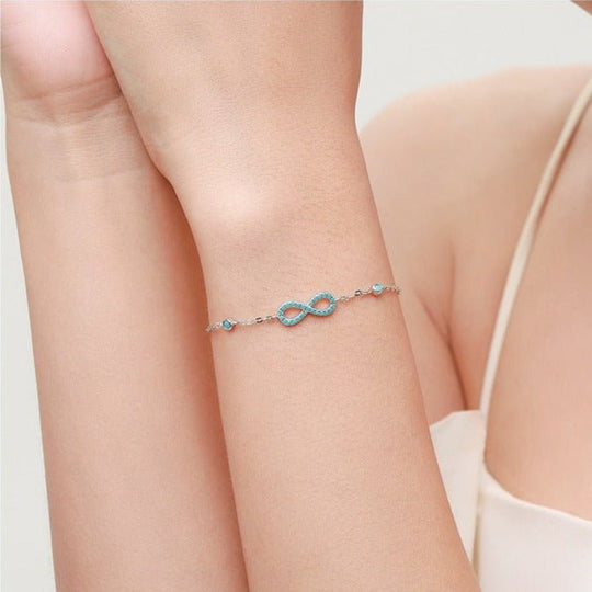 Pulsera Plata Infinito Turquesa de Plata